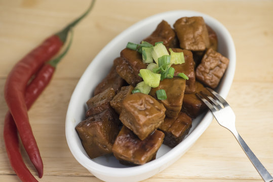 Traditional Asian cuisine-dried tofu(simmered bean curd)