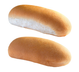Sandwich bun isolated on white background