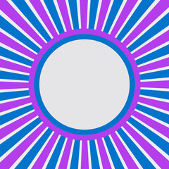 New,sun rays with pink and blue retro color