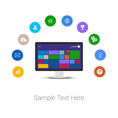 Monitor with white background