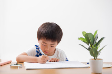 勉強する男の子