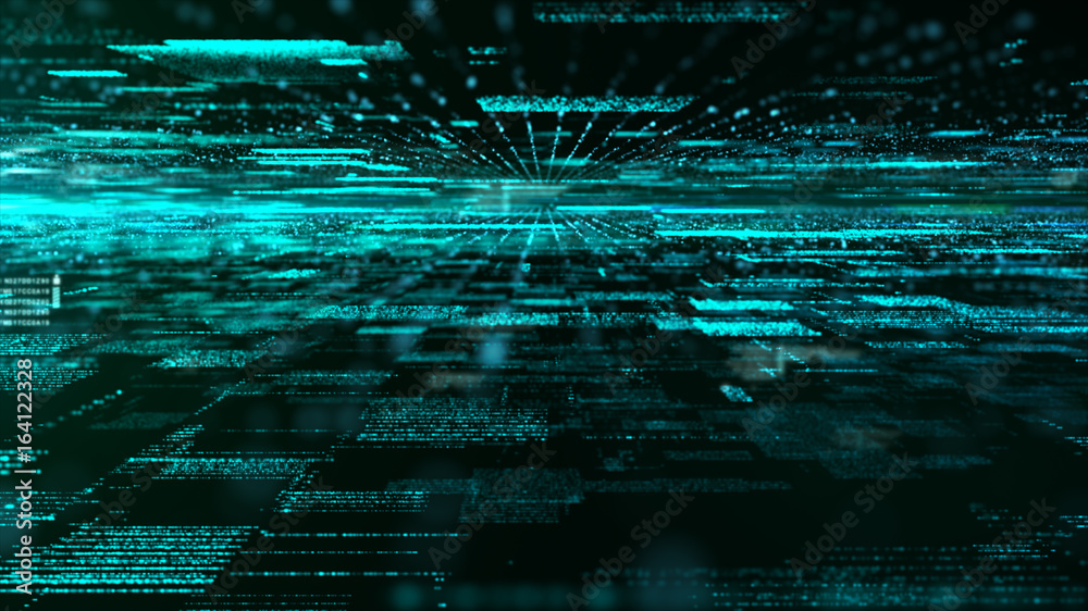 Aufkleber Digital cyber space particles for head up display and User Interface background element