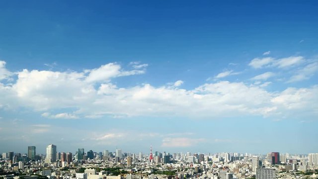 4K 東京タイムラプス　東京タワーと街並み　初夏