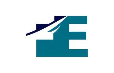 FE Negative Space Square Swoosh Letter Logo