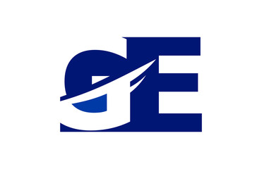 GE Negative Space Square Swoosh Letter Logo