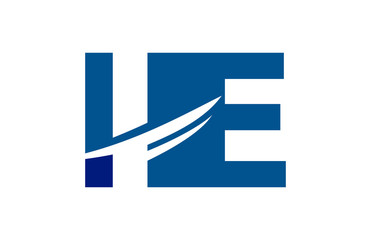 IE Negative Space Square Swoosh Letter Logo