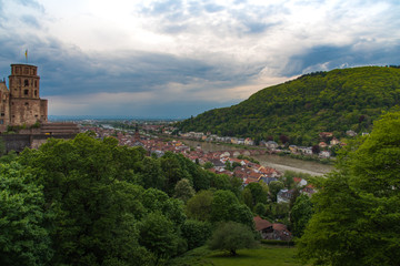 Fototapeta na wymiar Heidelberg sunset from the hill