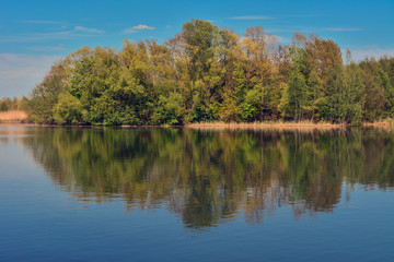 Luxembourg nature reserve Haff Reimech pond