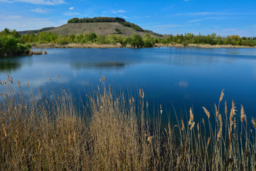 Luxembourg nature reserve Haff Reimech pond vineyard