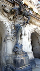 Posąg rycerza, przy wjazdowej bramie do starego miasta - Drezno
