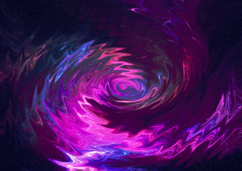 Abstract galaxy watercolor background. Colorful cosmic texture. Oil painting impressionism style.