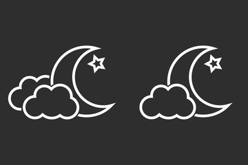 Moon star - vector icon.