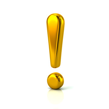 Gold Exclamation Point Sign