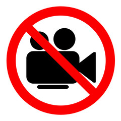 znak zakaz filmowania - obrazy, fototapety, plakaty
