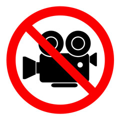 znak zakaz filmowania - obrazy, fototapety, plakaty