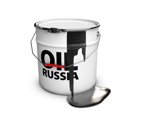 barrel of russian oil, 3d illustration isolated white