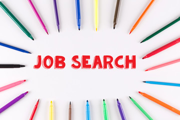 Multi Colored Pen written JOB SEARCH