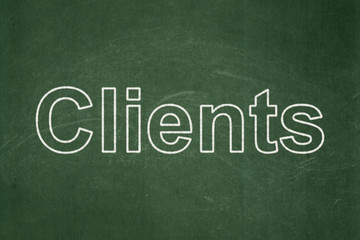 Obraz premium Finance concept: Clients on chalkboard background