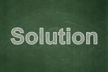 Obraz premium Business concept: Solution on chalkboard background