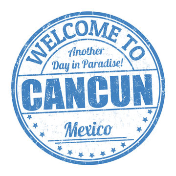 Welcome to Cancun sign or stamp