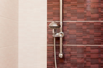 Close up of rain shower head in the bathroom.