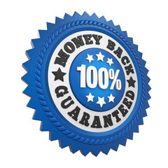 Money Back Guaranteed Label Isolated