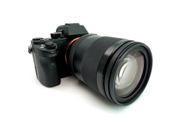 digital mirrorless photo camera with zoom lenses