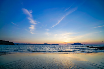 Obraz premium 志賀島 勝馬海岸 夕景