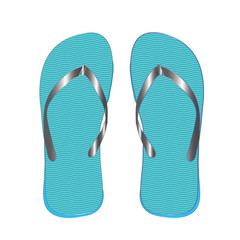 Flip-flops male blue color, for the beach, on a white background.