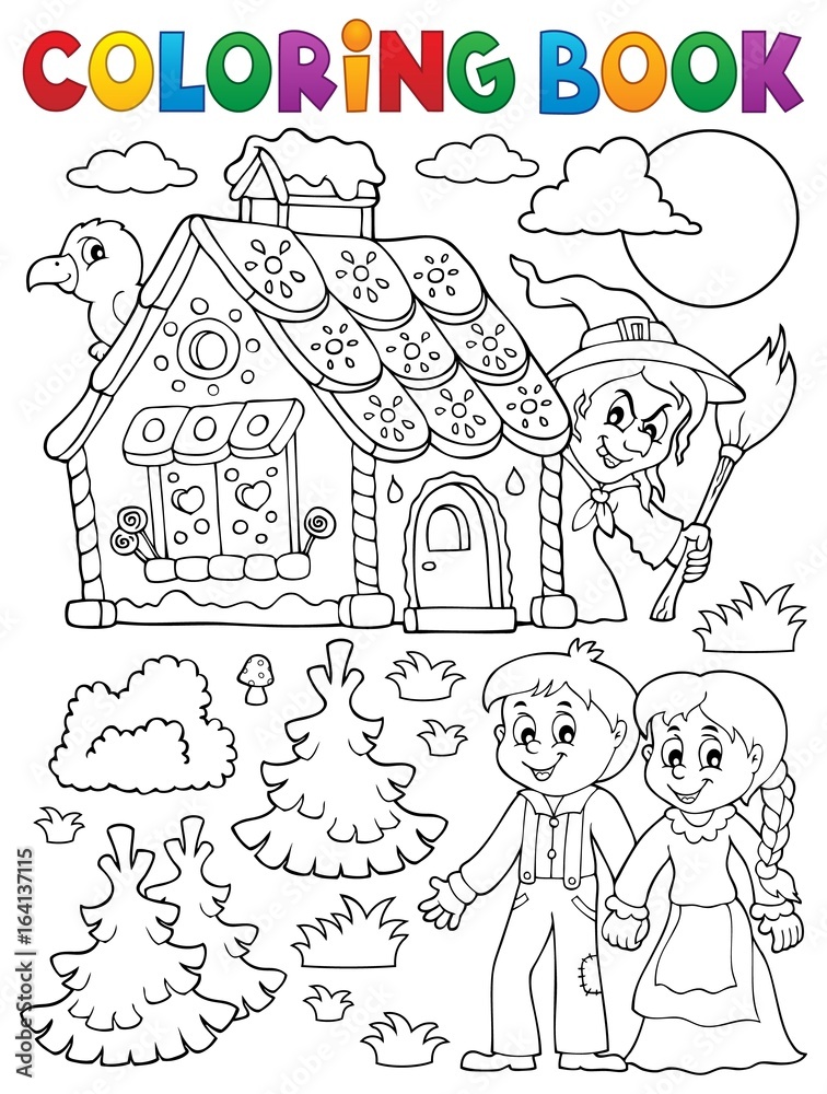 Sticker coloring book hansel and gretel 1