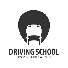Driving school logo and emblem template. Auto education. Vector illustration.