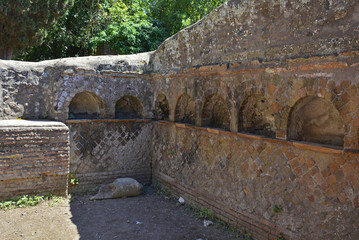 The ruins of Ostia Antica, Rome's ancient port which was abandoned in the 9th century