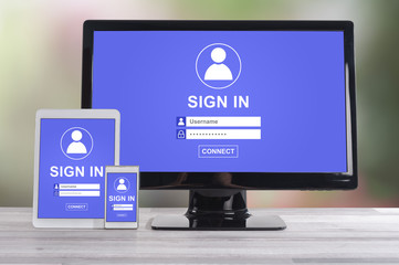 Sign in concept on different devices