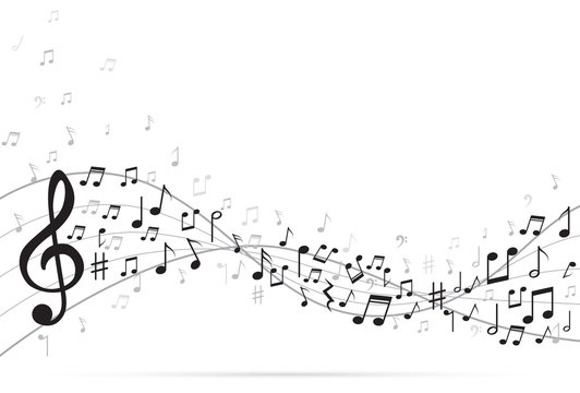 Abstract Background Music notes. Vector Illustration