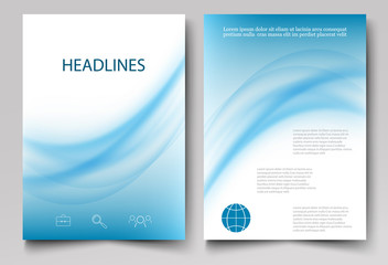 Clear blue wave abstract background vector.