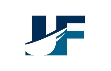 UF Negative Space Square Swoosh Letter Logo