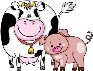 Cow and pig