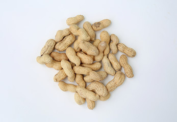 peanut in the shell isolated on white background.