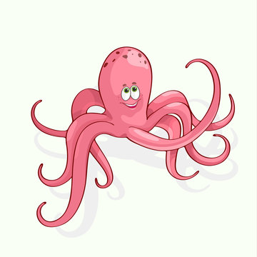 Fun vector illustration of an octopus.