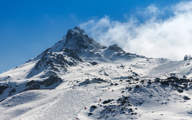 Ski slope in the resort of Ischgl Austria, Europe