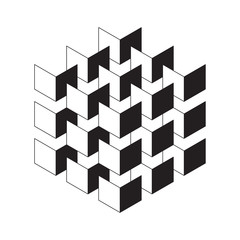 isometric squares stacked in a block