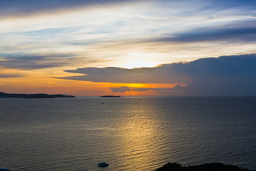 Beautiful sunset on sea  Gulf of Siam