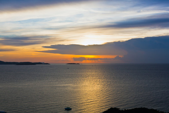 Beautiful sunset on sea  Gulf of Siam