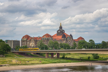 Bridge over Elbe river in Dresden, Germany