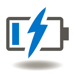 Low Battery Charge Flash Vector Icon. Supply Energy Power Electricity Illustration.