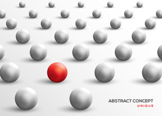 Unique red ball among white ones