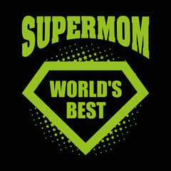 Supermom logo superhero World's best