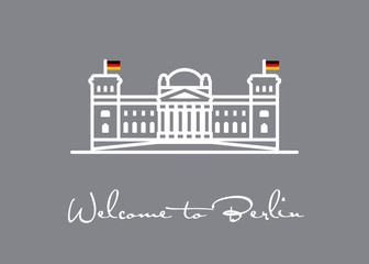 Welcome to Berlin. Reichstag icon greeting card