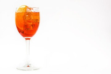 Aperol spritz cocktail in glass isolated on white background
