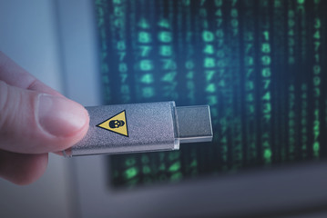 Man is keeping dangerous device